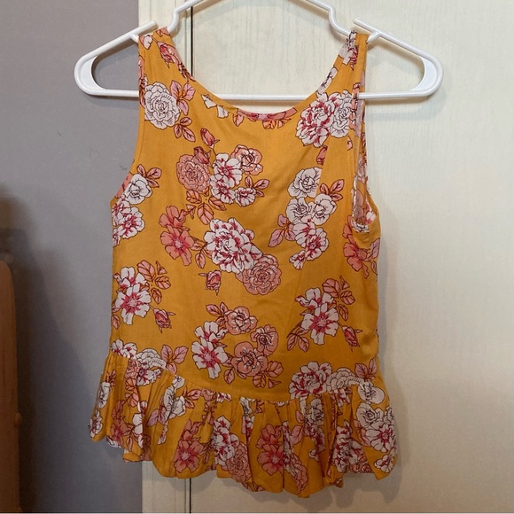 Yellow floral tanktop size small - Picture 5 of 7
